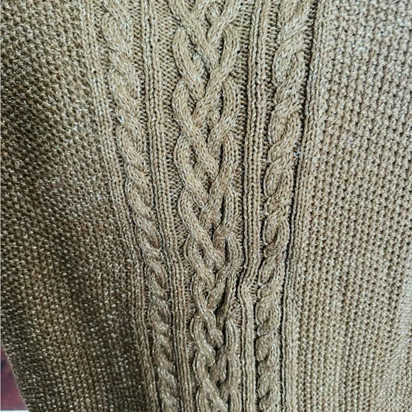 Iconic Ralph Lauren Rope Sparkly Gold Sweater - Picture 2 of 4
